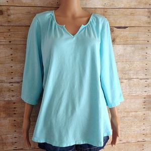 Denim & Company 3/4 Sleeve Top 1X Shirt